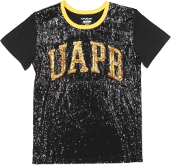 View Buying Options For The Big Boy Arkansas At Pine Bluff Golden Lions S7 Womens Sequins Tee