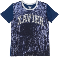 View Buying Options For The Big Boy Xavier Musketeers S7 Womens Sequins Tee