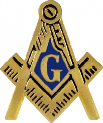 View Buying Options For The Mason Blue House Symbol Cut-Out Lapel Pin