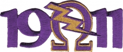 View Buying Options For The Omega Psi Phi 1911 Que Lightning Bolt Mascot Iron-On Patch