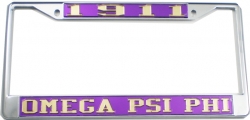 View Buying Options For The Omega Psi Phi 1911 License Plate Frame