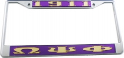 View Buying Options For The Omega Psi Phi 1911 Big Letter License Plate Frame