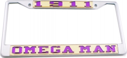 View Product Detials For The Omega Psi Phi 1911 Omega Man License Plate Frame