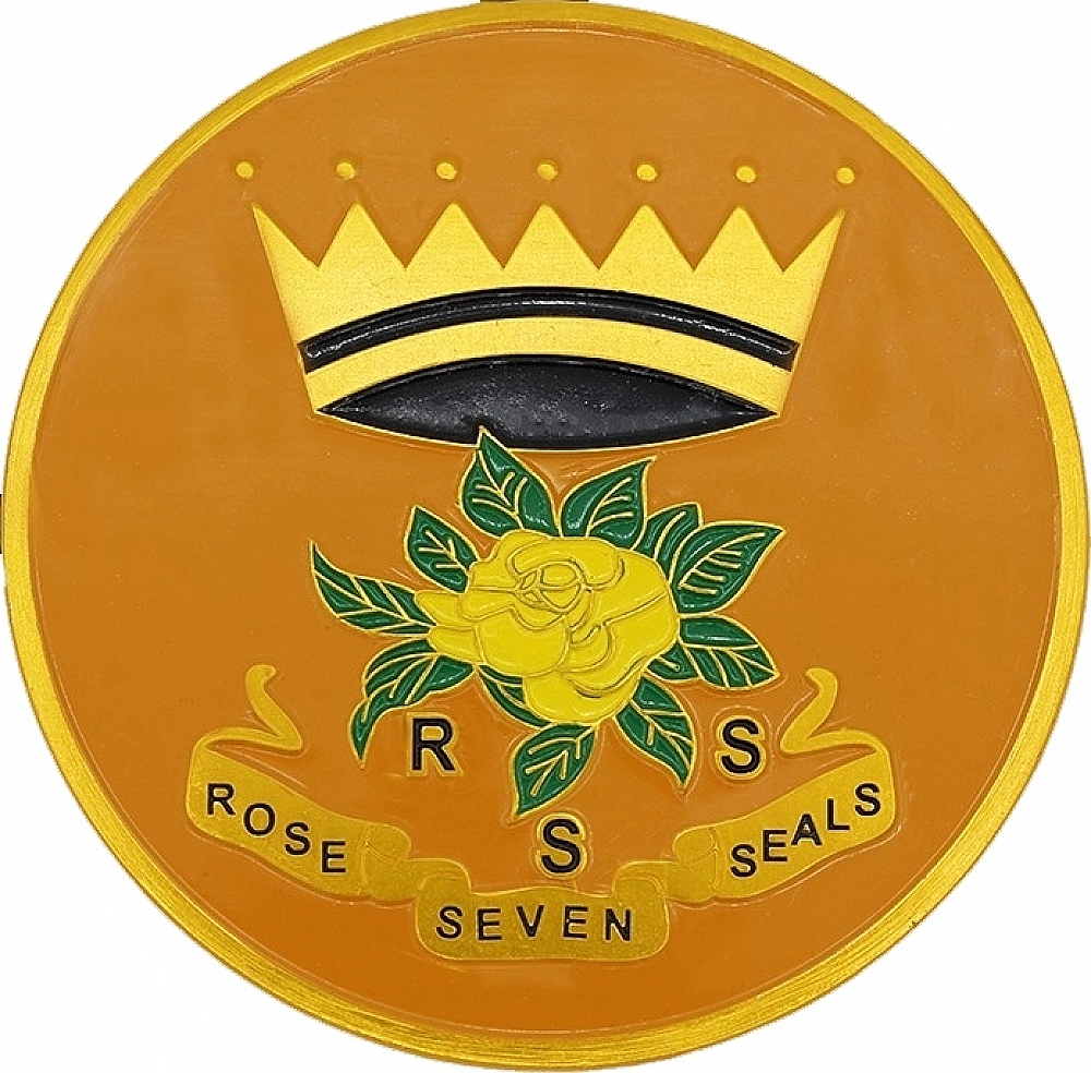 Rose of the Seven Seals Car Tag [Gold - 2.75